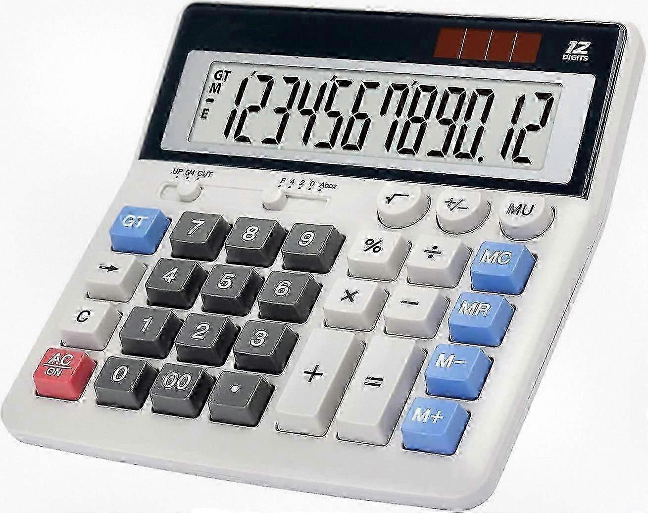 12-Digit Large Key Calculator with Big Display for Office and Desk Use