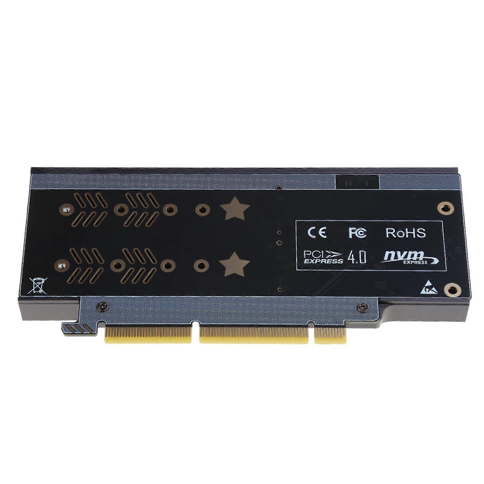 Double Slot M.2 NVMe PCIe 4.0 Adapter Card Splitter Motherboard Fast Data Transfer PCIe Adapter Card for Desktop PC Multicolor