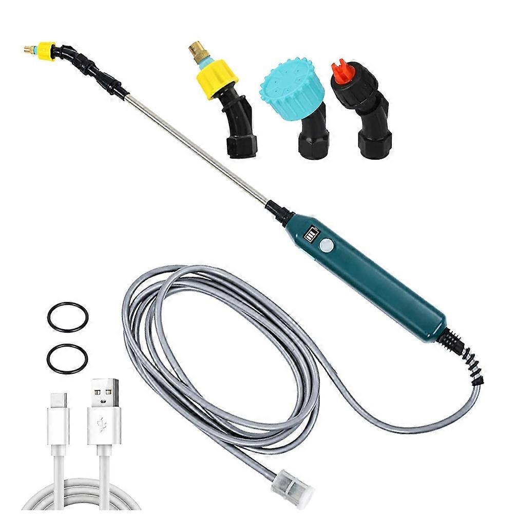 Battery Powered Spray Wand, Electric Sprayer with Power Display, 3 Nozzles and 16.4FT/5M Hoses, Power Display Handle