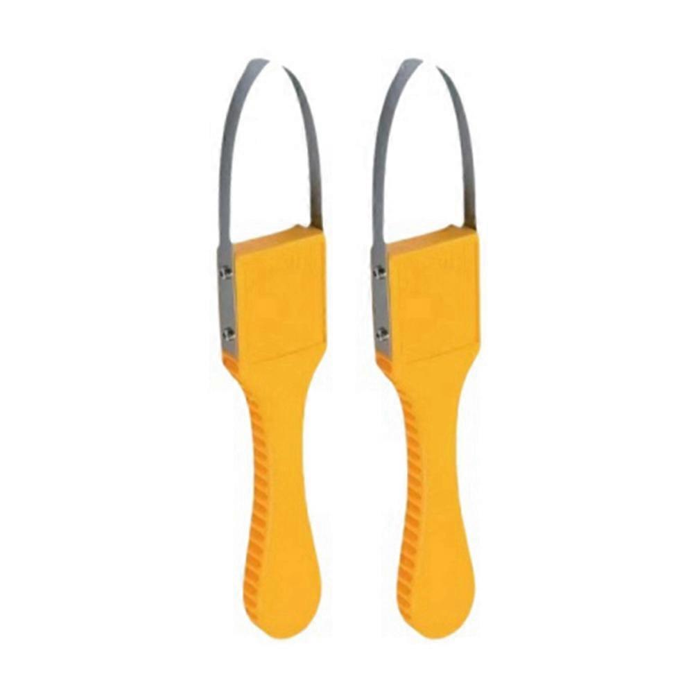 Grass Puller Tool Multifunctional Manual Ring Weeding Shovel Weed Trimmer Tool for Lawn Weeding Loosening Yellow