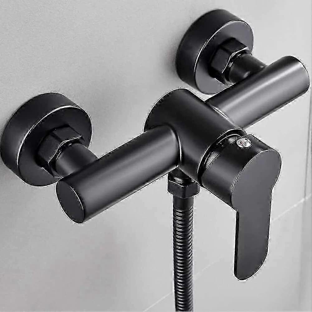Black Single Lever Bathtub-Shower Mixer with Integrated Check Valve - for Aoba (EU-Friendly)