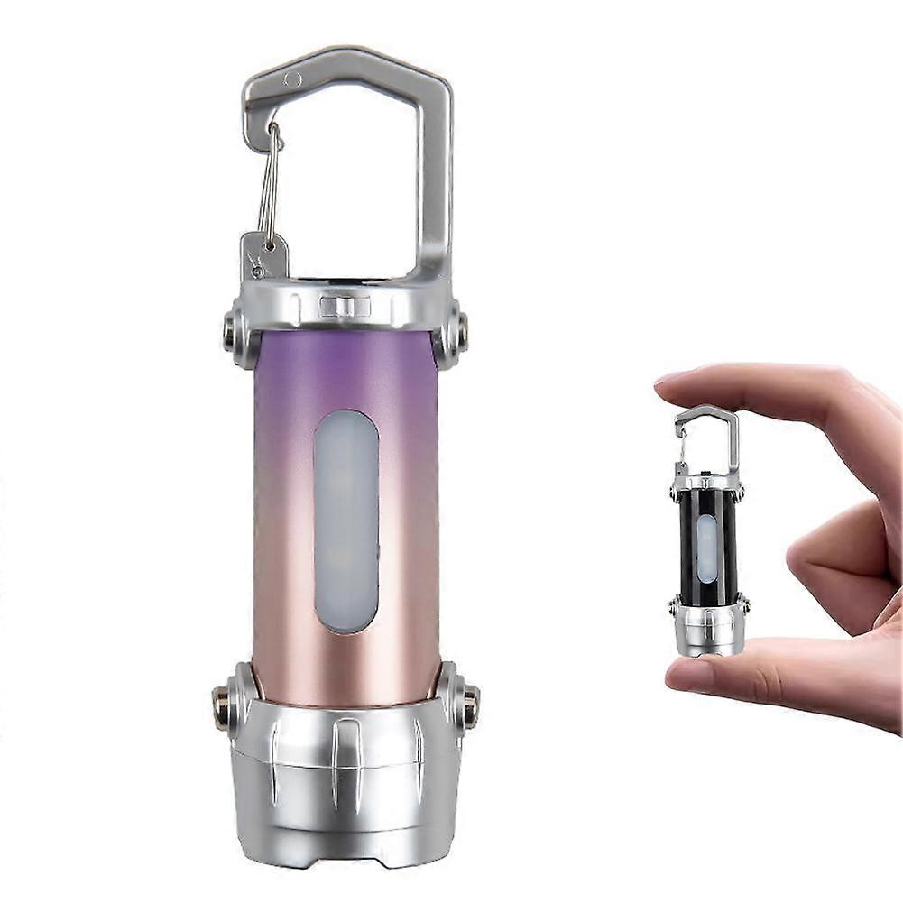 Mini Keychain Flashlight Rechargeable Pocket Cob Working Light Hook Emergency