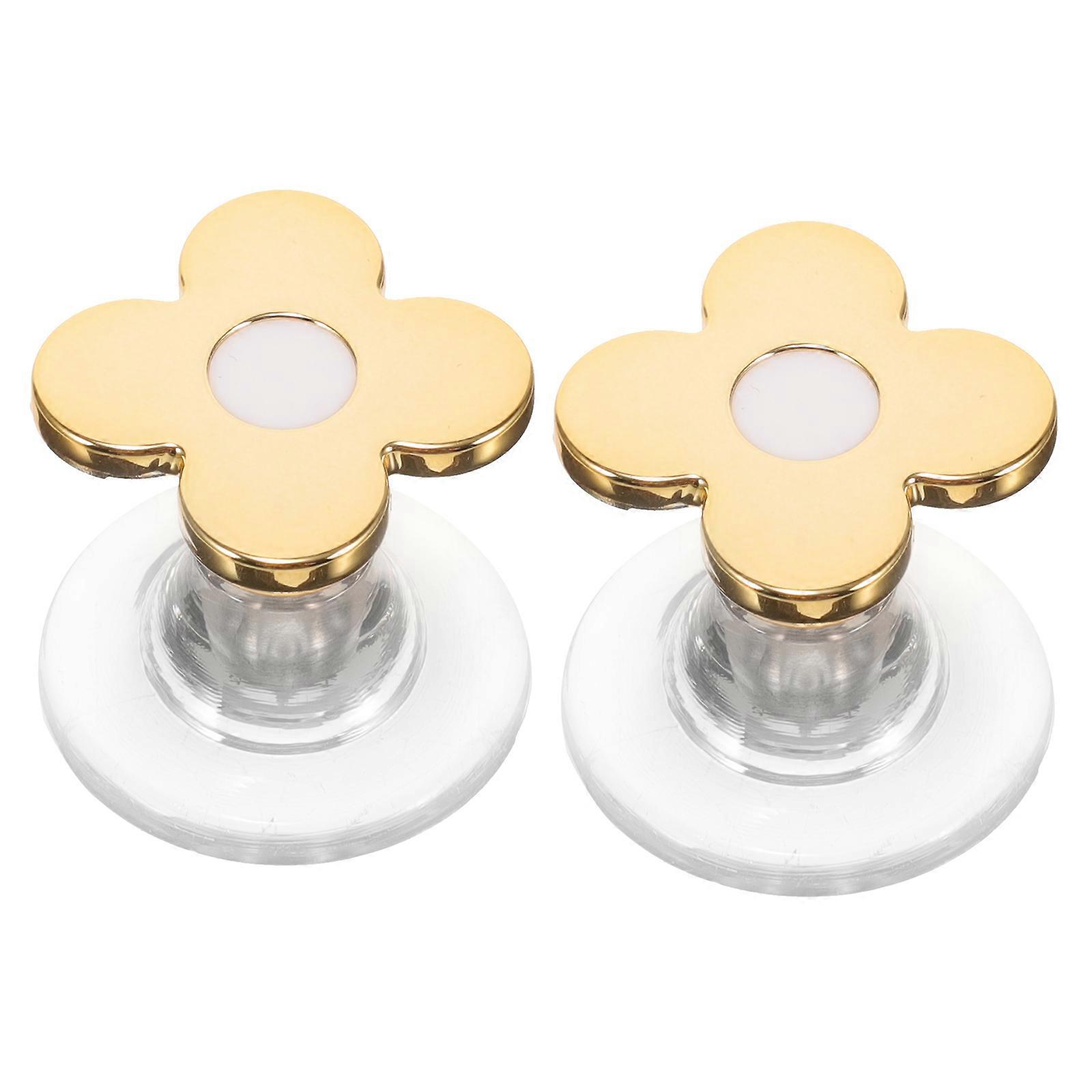 Golden Toilet Flushing Button Handle for Manicure 2Pcs with Adhesive