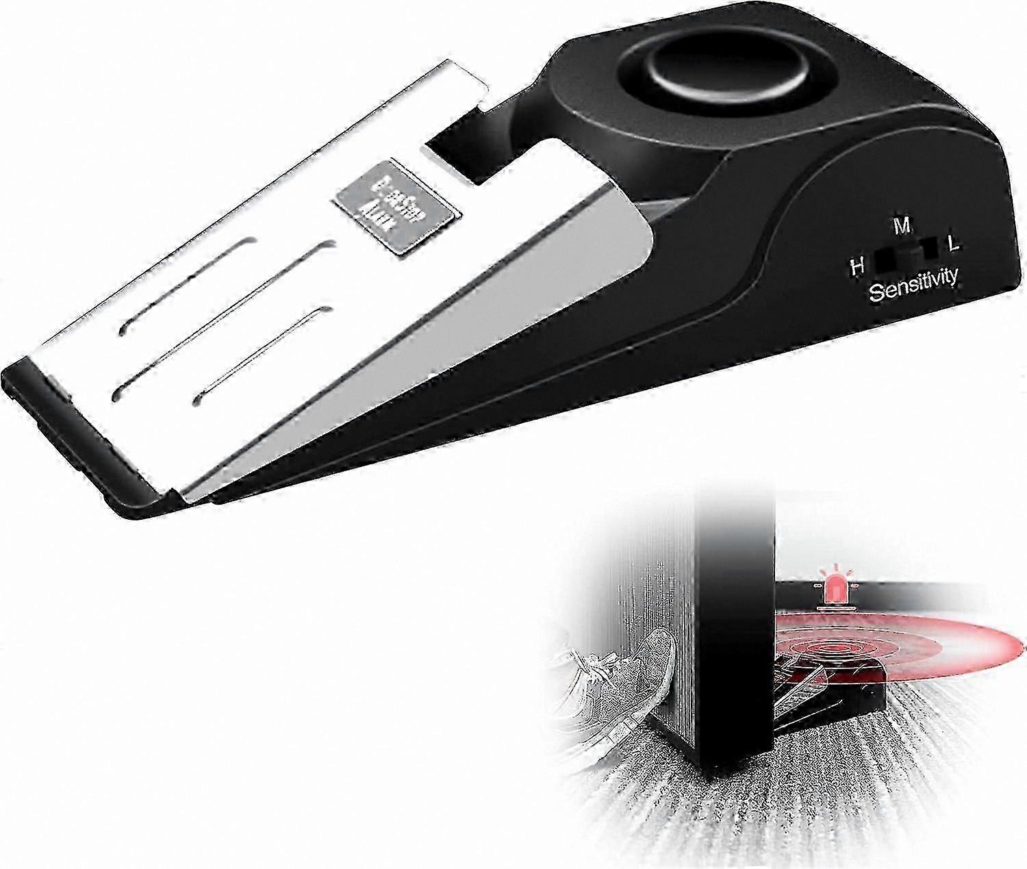 120dB Door Alarm Wedge, Rubber Security Stopper for Home and Travel, Floor Mount Design with Loud Siren Alert