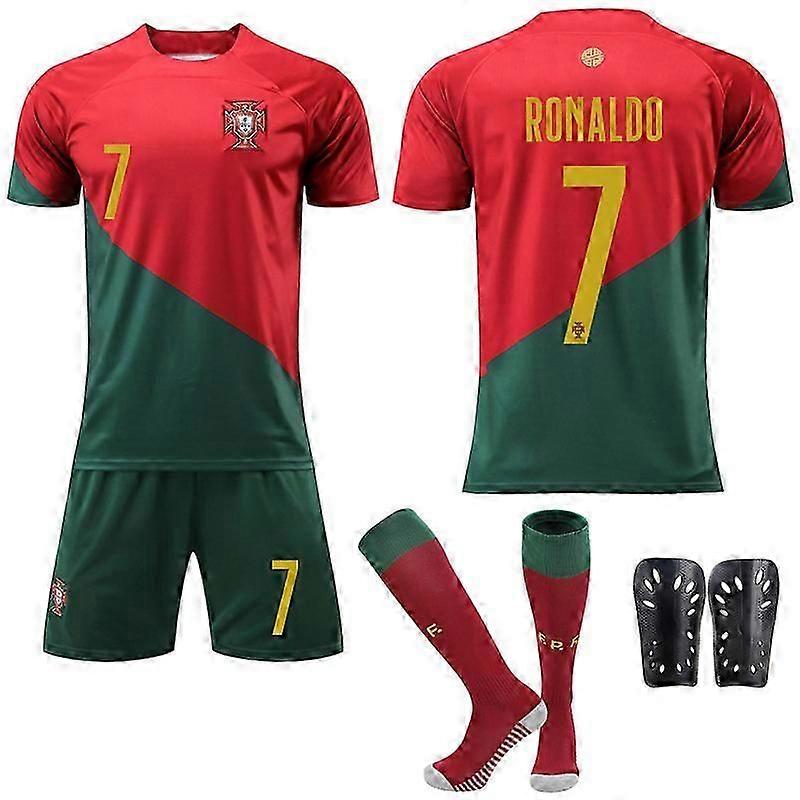 Cristiano Ronaldo Portugal Home World Cup Jersey Kit - CR7 Number 7 Football Uniform Surprise Gift for Team Fans Training suit