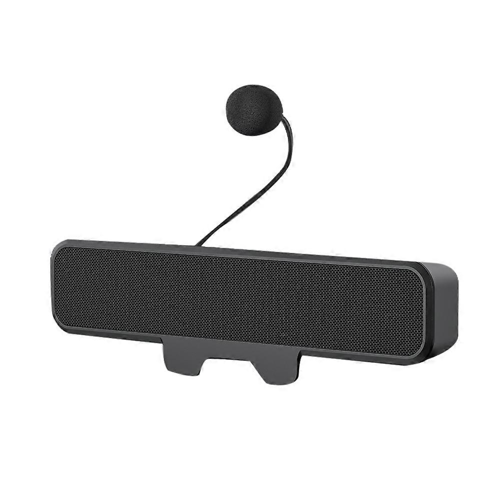 USB Speaker Bar Desktop Laptop Computer Speaker with Removable Microphone, Easily Clamps to Monitor