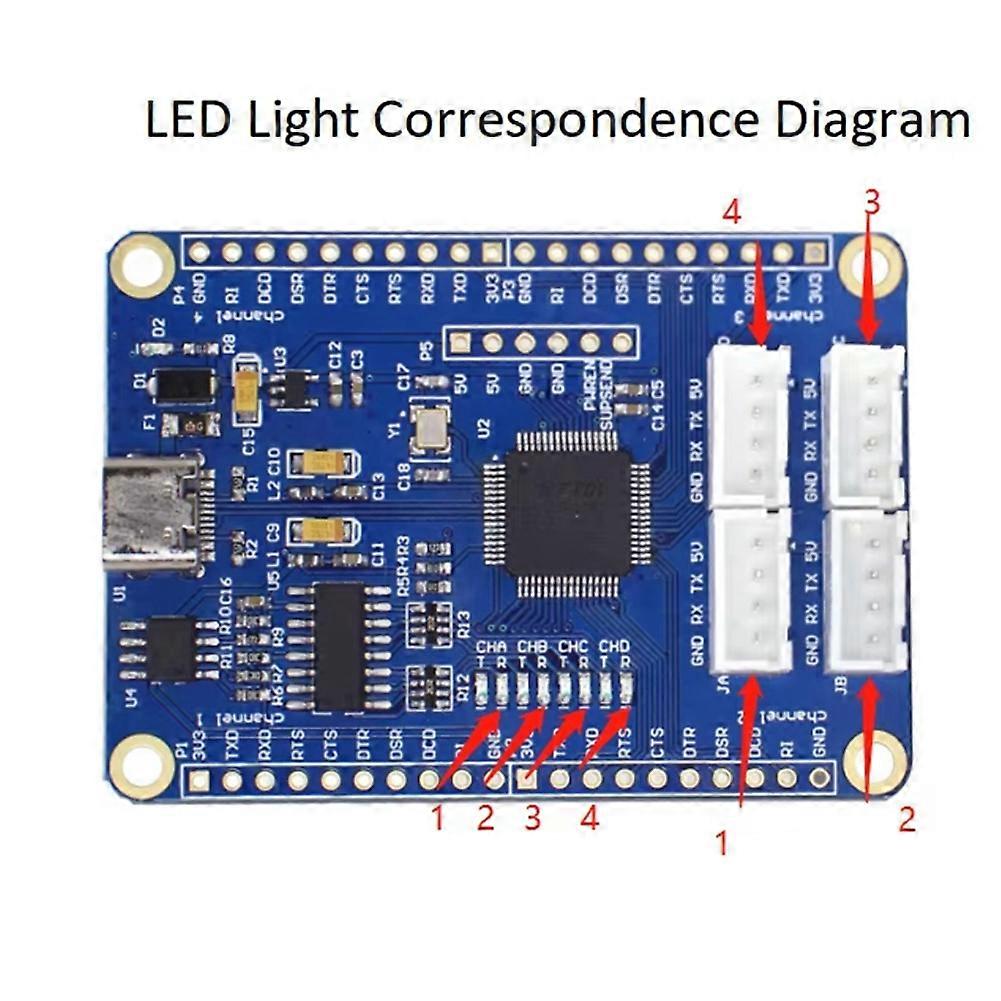 USB to 4-Way TTL Serial Port FT4232HL Chip USB to Multi-Way Serial Port 5V 3.3V