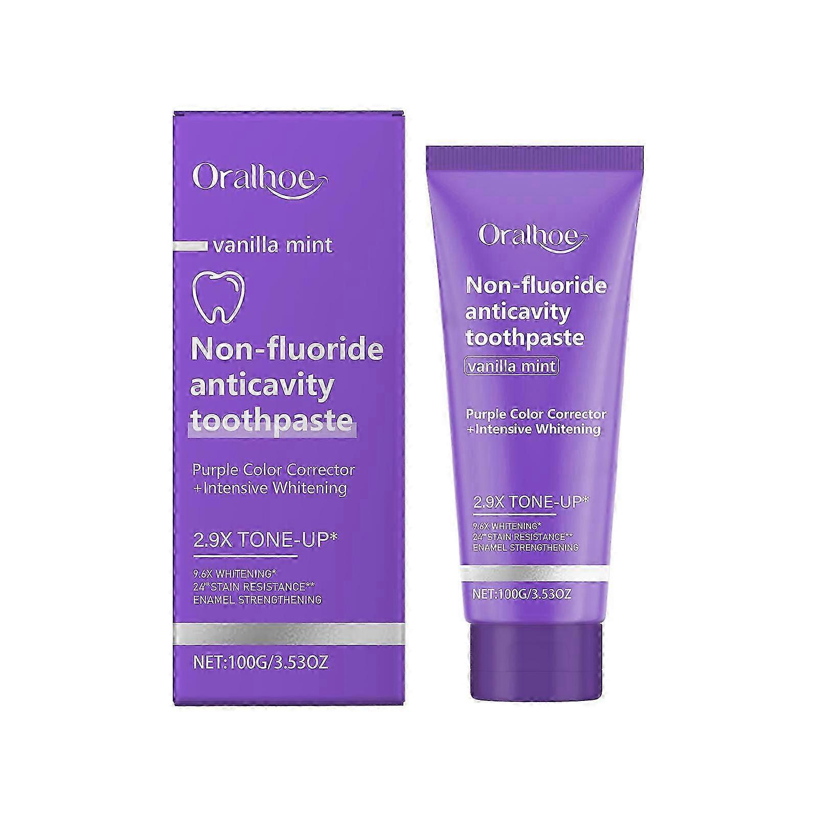 Purple Gloss Toothpaste - Gentle Enamel Protection, Brightens Teeth, Removes Tartar & Stains, Freshens Breath with Natural Mint & Vanilla Extracts, 10