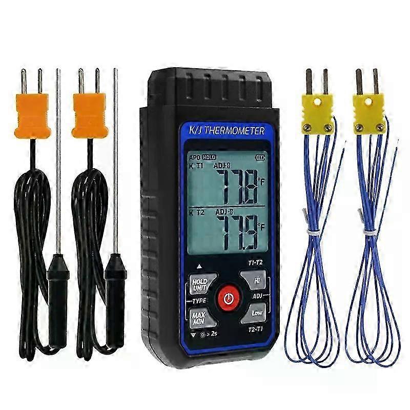 Thermocouple Thermometer Digital K Type Thermometer with 4 Thermocouples -328-2500 Measuring Range HVAC Thermometer