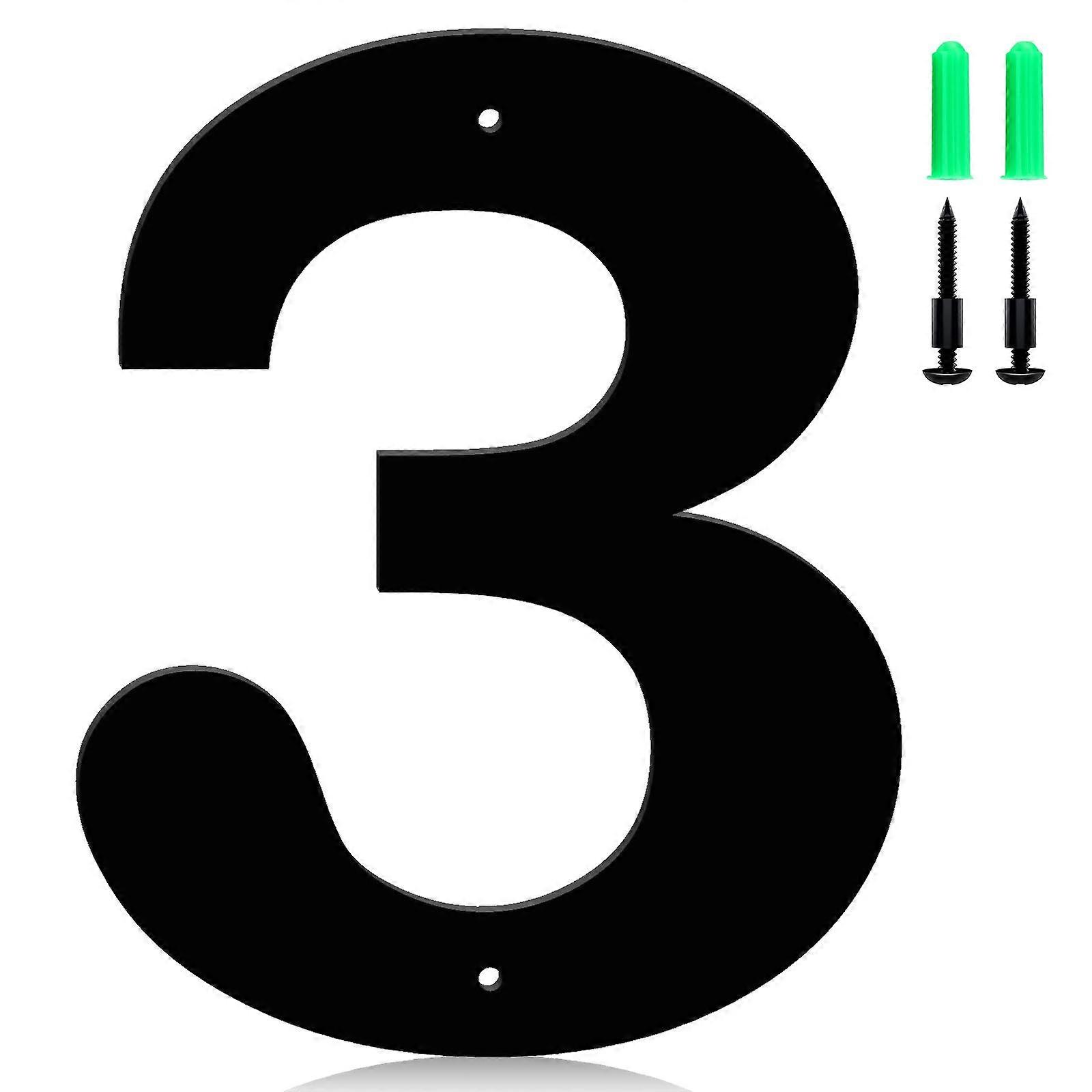 5 Inch Black Metal House Numbers, Modern 3D Floating Door Numbers, Weatherproof for Home