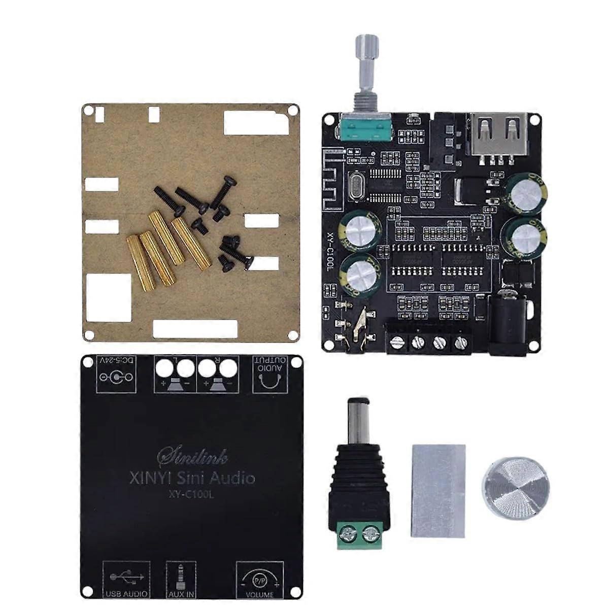 Bluetooth Stereo Amplifier 5.0 HiFi 100W+100W Home Theater Digital Audio with USB and 3.5mm Input