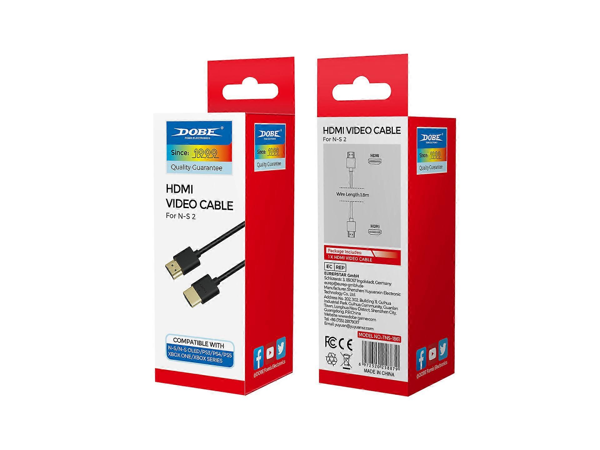 Switch 2 HDMI video cable is compatible with high-definition video data transfer for Switch/PS3/PS4/P5/Xbox.