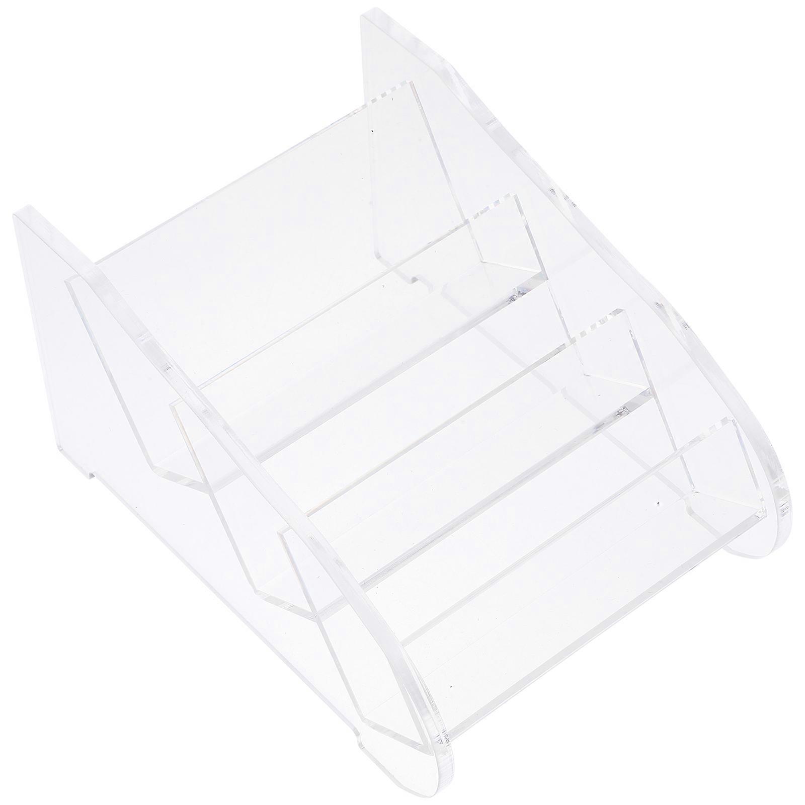 Acrylic Business Card Holder for Desk with Organized 3-Tier Display Stand