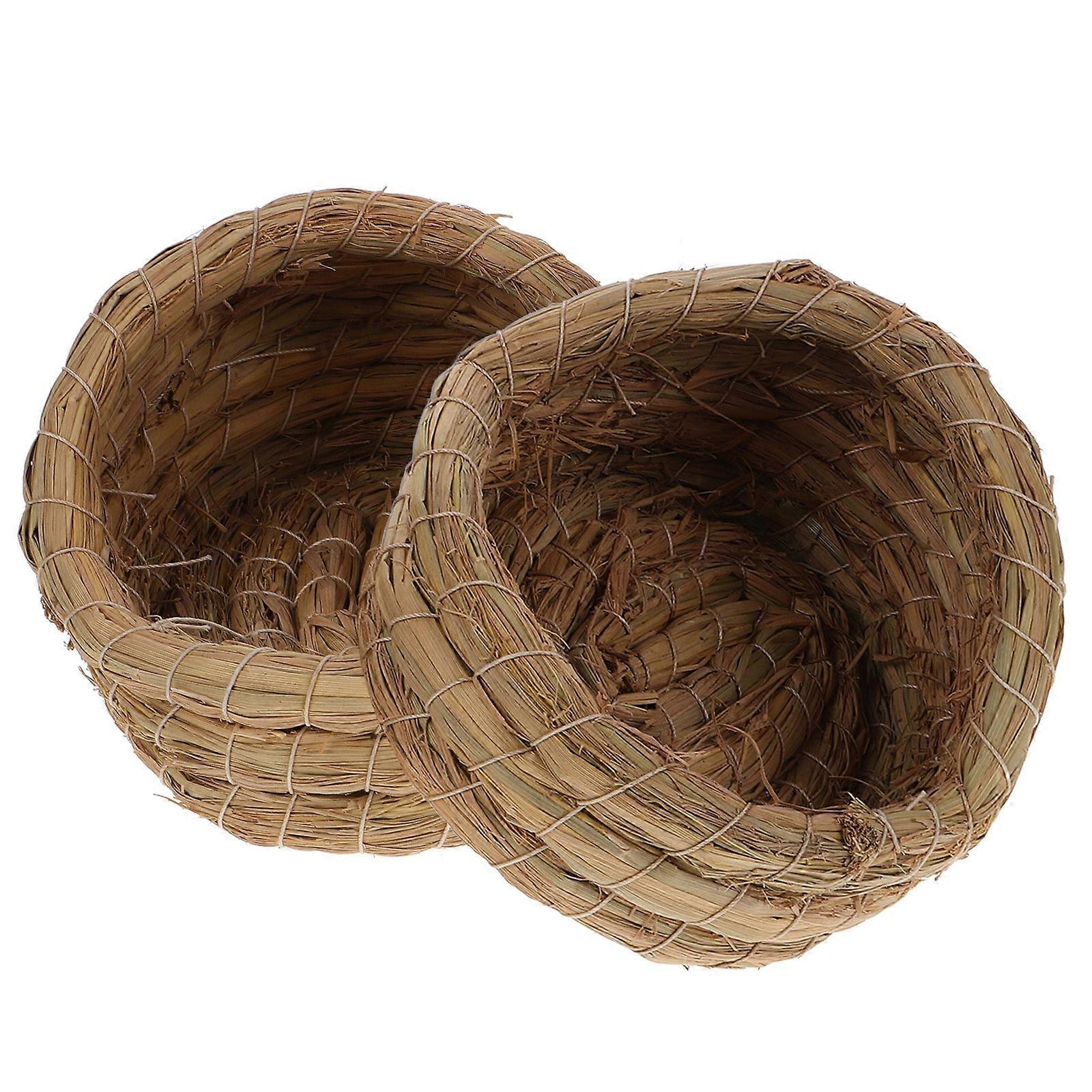 Straw Bird Nest Chicken Coop Nest for Breeding Use 2Pcs Set