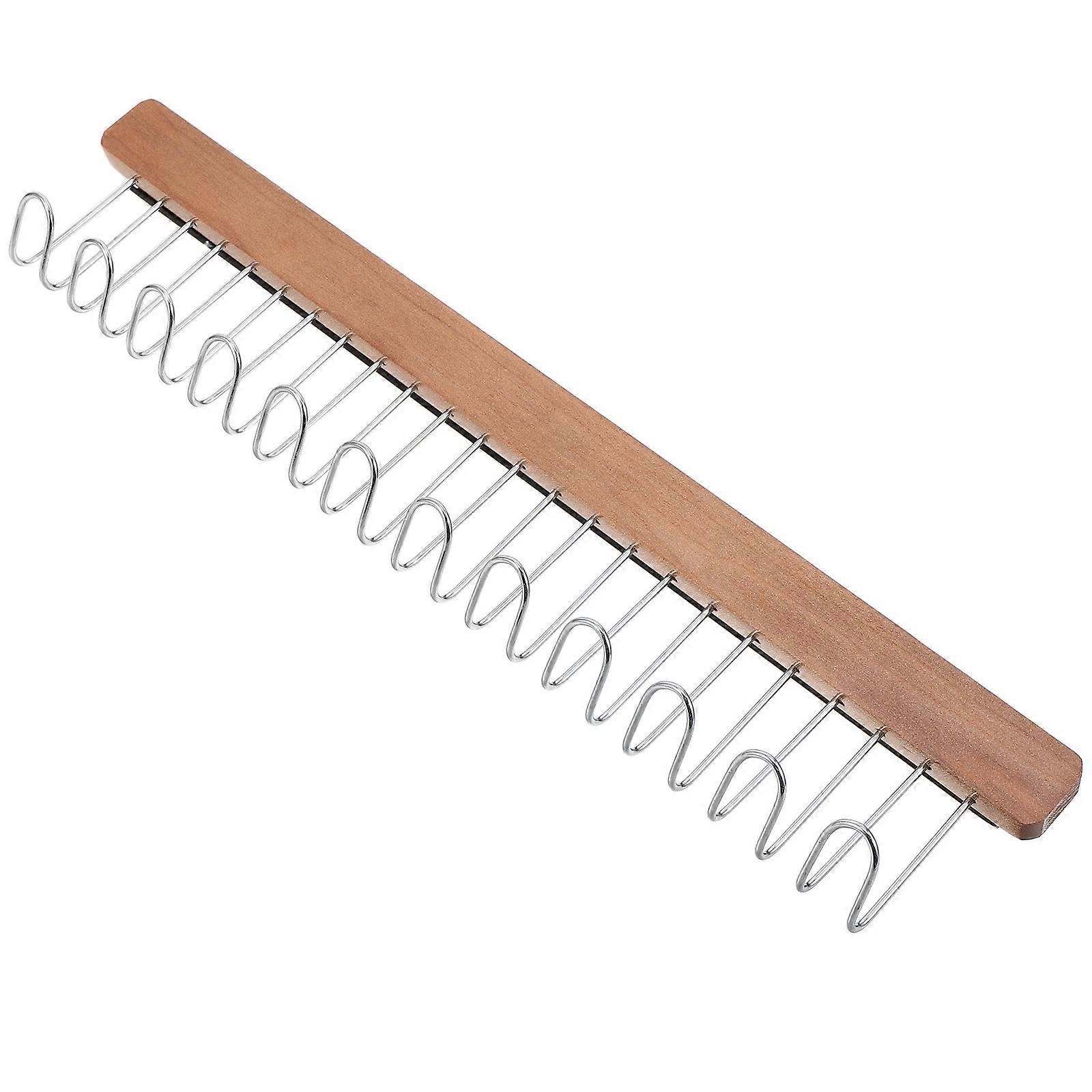 Wood Hanger for Closet Multi Functional Organizer with Bra and Belt Hooks