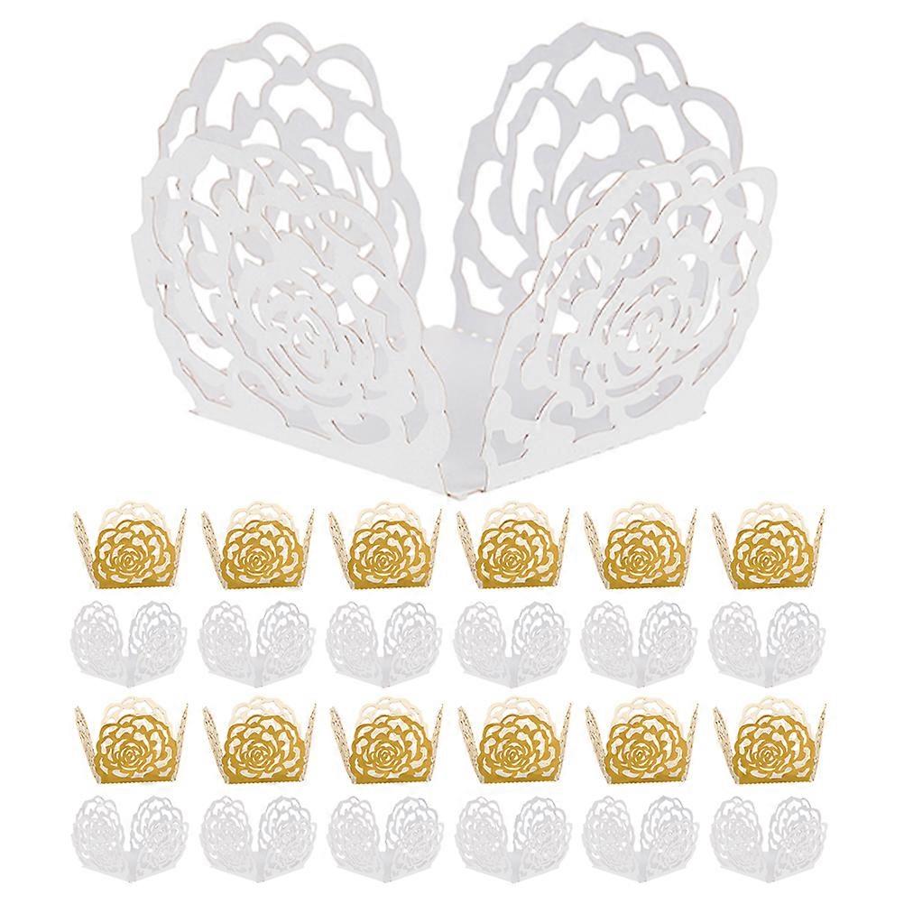 Dessert Paper Liners Elegant Rose Lace for 100Pcs Storage Use