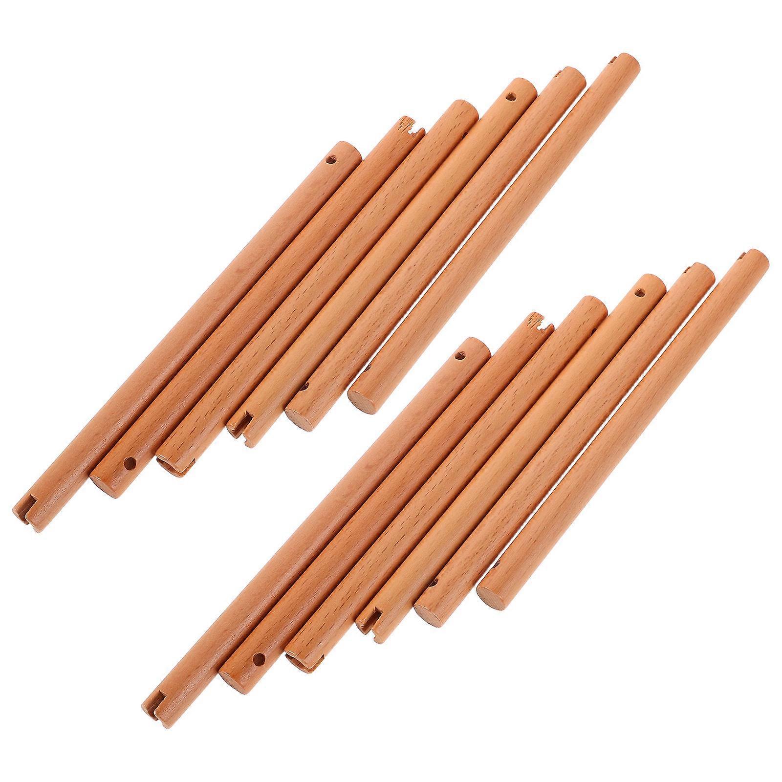 Retro Wooden Round Fan Handle for DIY Crafts 10Pcs Comfortable Handmade Handles