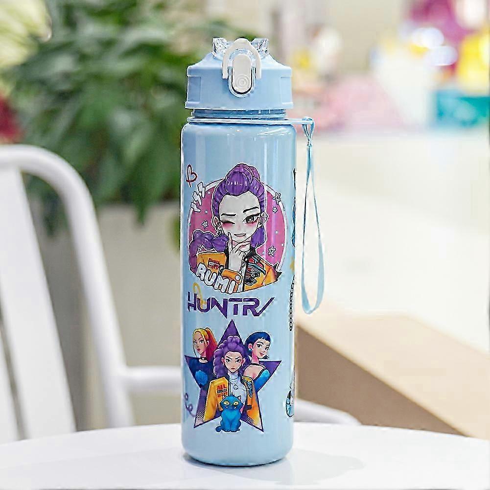 K-pop Demon Hunter Cute Water Bottle - Portable Drinking Cup With Cartoon Figure Straw, Ideal For Fans-New Arrival