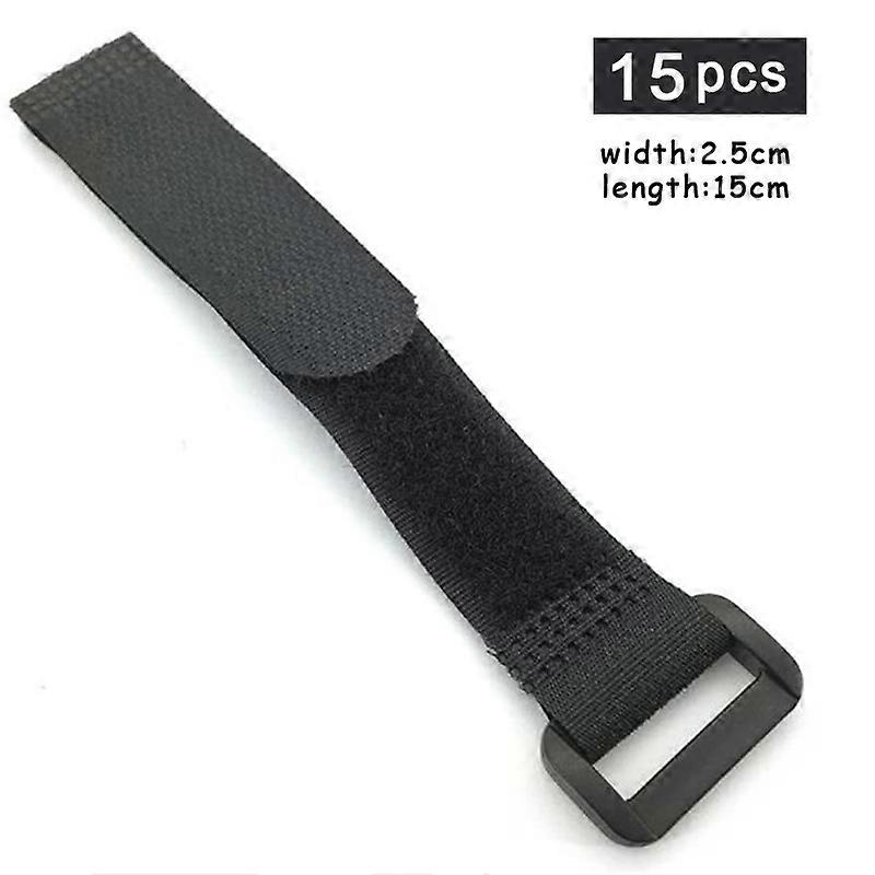 15PCS 2.5cm Width Nylon Reverse Buckle Strap Cable Ties Fastener Tape Self Aadhesive Hook Loop Tape Strap Sticky Line Finishing