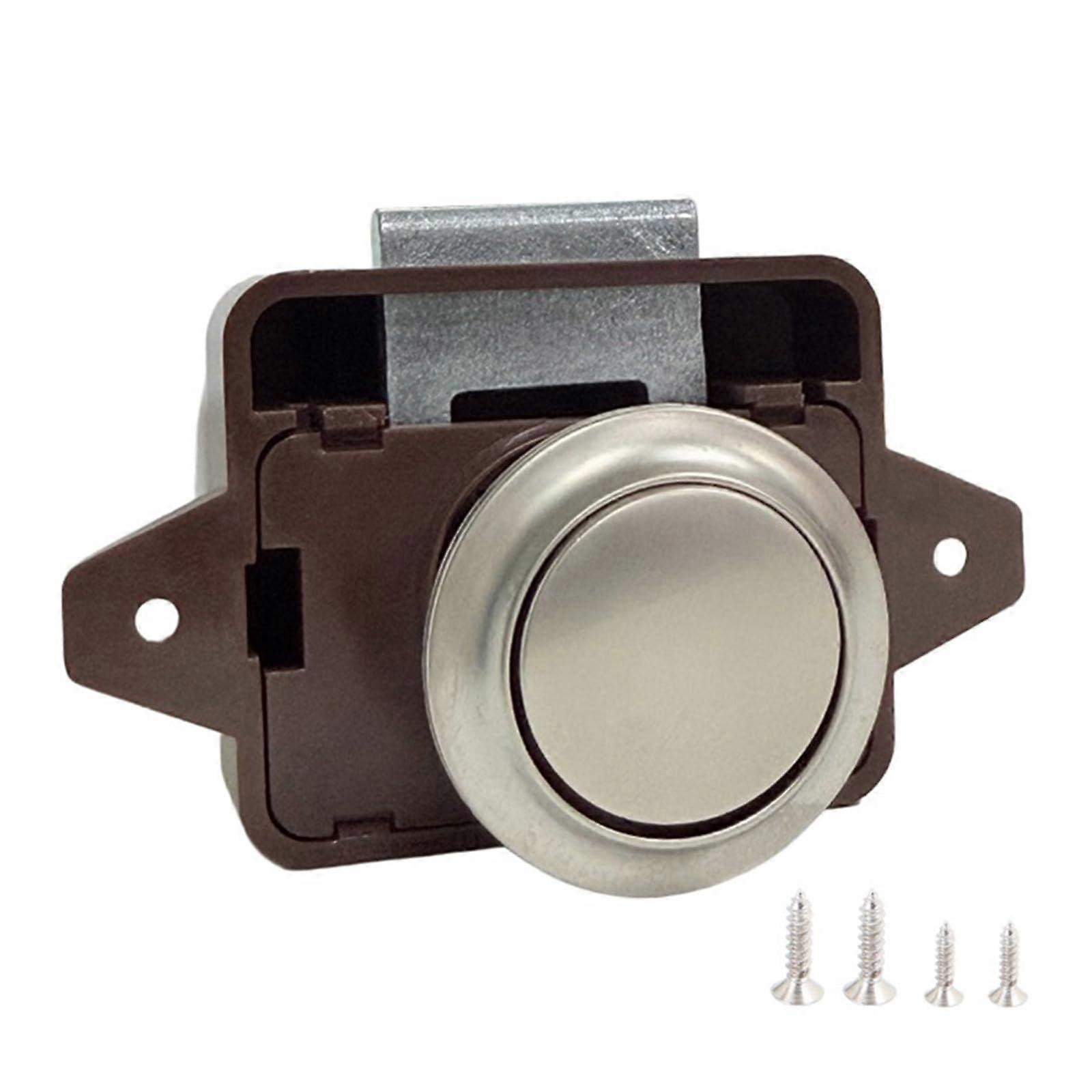 Keyless Cabinet Latch with Push Button, 26mm Easy Install, Secure RV Boat Camper Door Lock