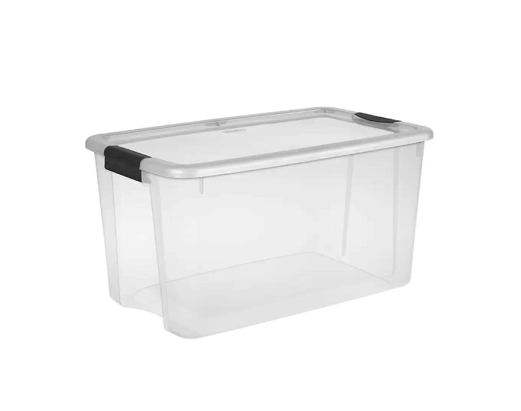 70 Quart Clear Storage Box with Secure Latch, Heavy Duty Stackable Plastic Container