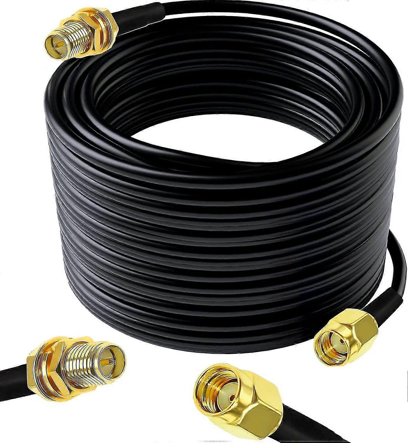 10m RP-SMA WiFi Antenna Extension Cable (Black)