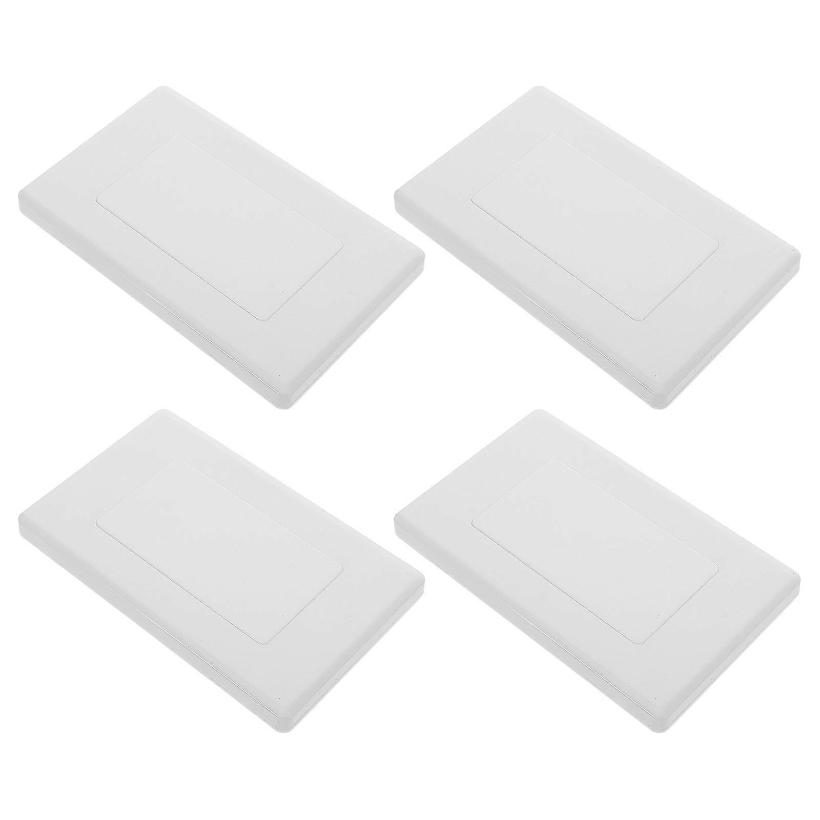 Plastic Wall Plate Cover for Electrical Box Blank 4Pcs White Home Use