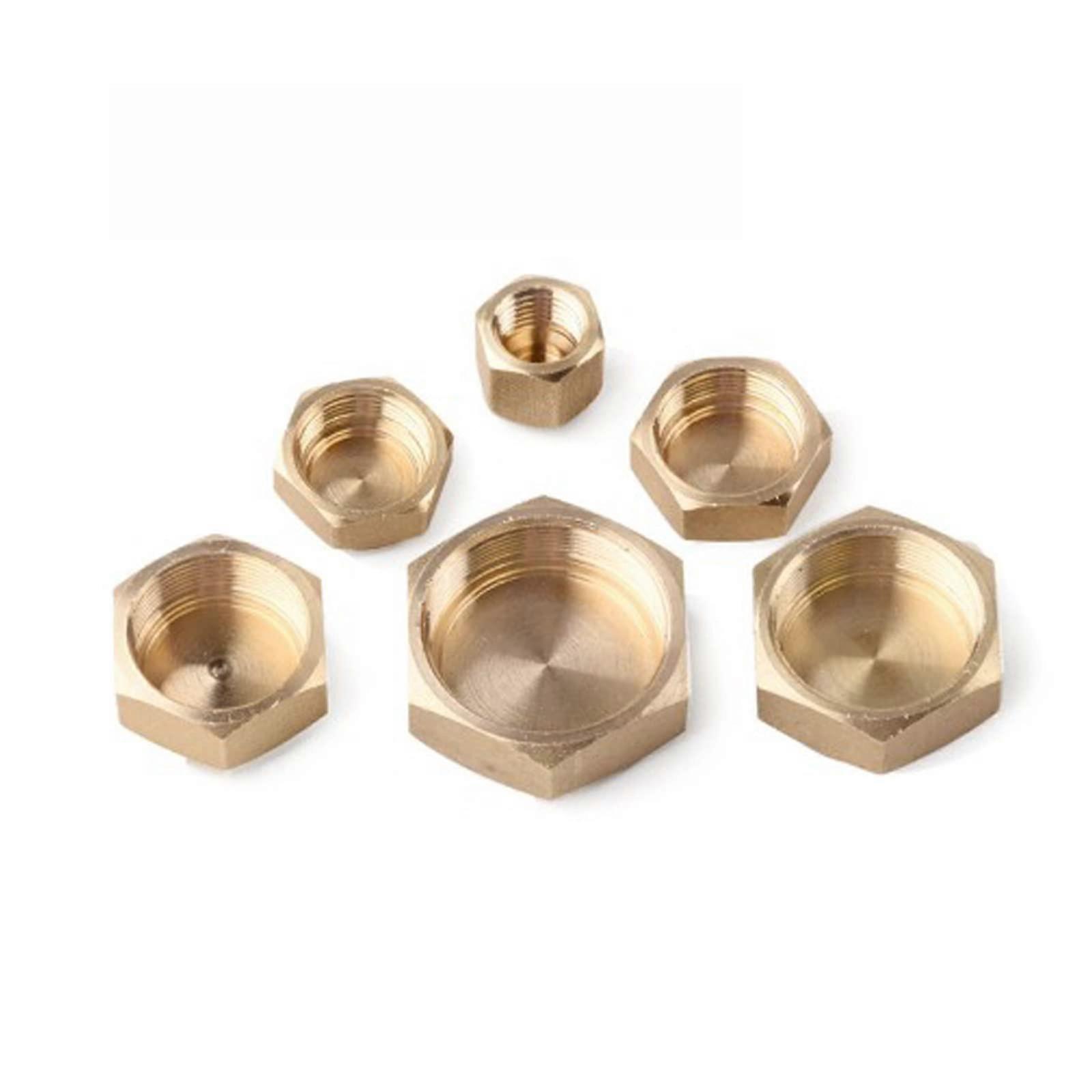 6Pcs NPT Brass Plug Set for Air Conditioner Valve Cap, Corrosion Resistant, Multiple Sizes