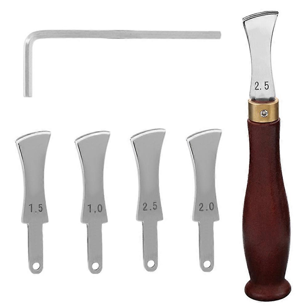 Leather Edge Trimmer DIY Leatherworking Craft Tool with 4 Replaceable Blades