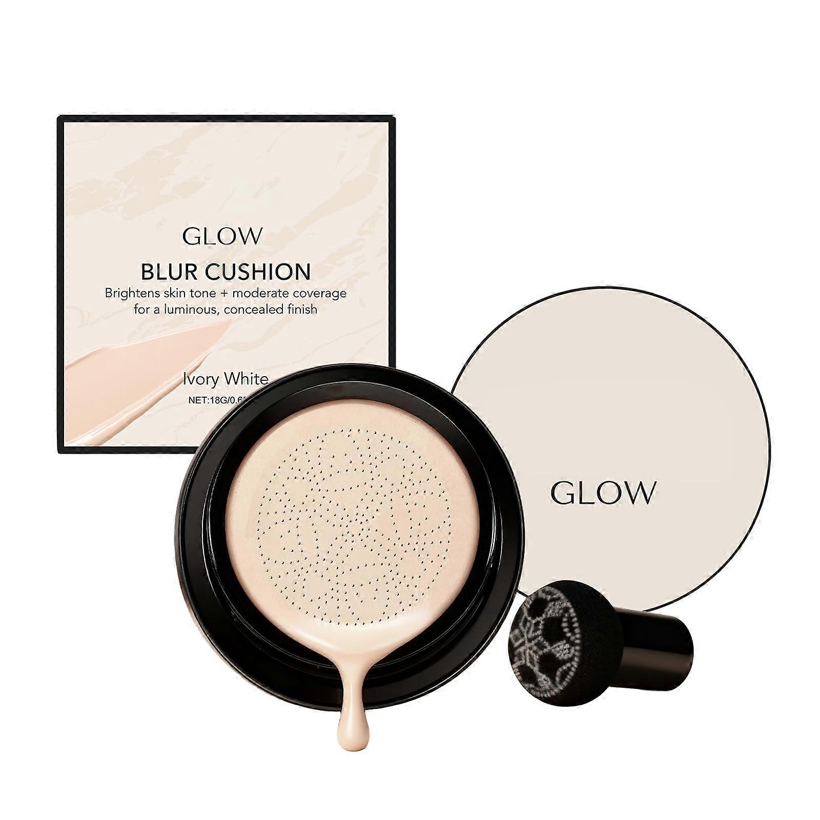LongLasting Cushion Foundation with Full Coverage and Dewy Finish for All Skin Types White