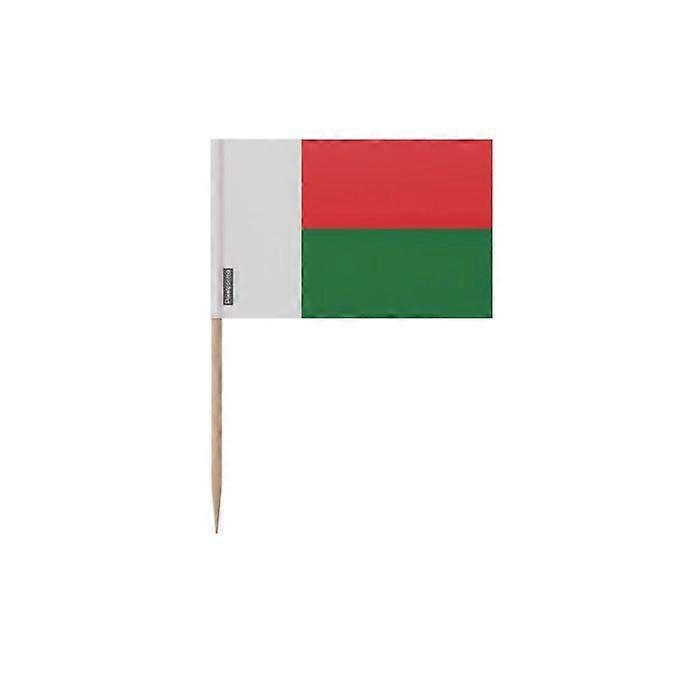 Toothpicks Madagascar Flag - 10 cm - 100 pieces - Adhesive plastic - Bamboo stick - Pixelforma
