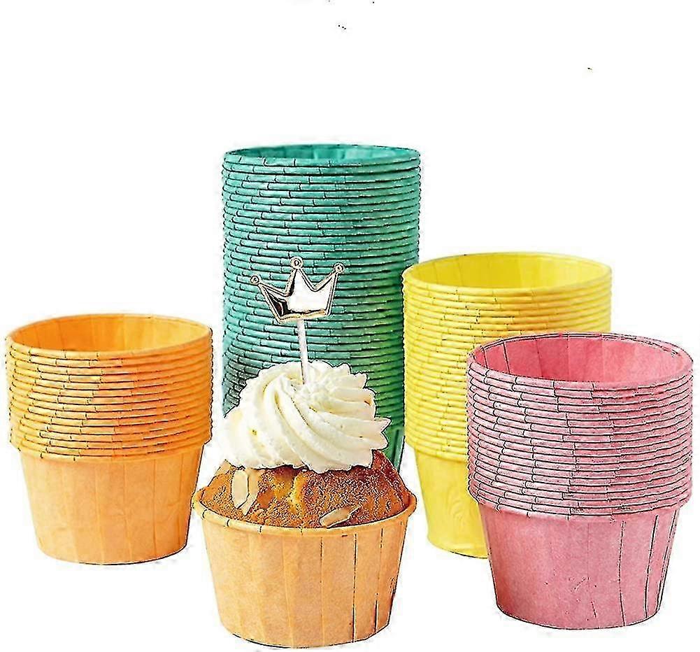 200pcs Disposable Mini Grease Resistant Paper Muffin Tins For Wedding