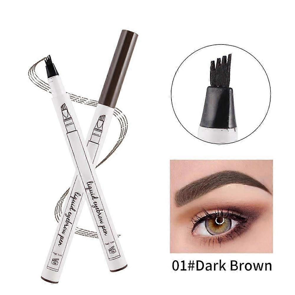 Waterproof Microblading Eyebrow Pen with FourProng Tip, LongLasting Smudgeproof Natural Look