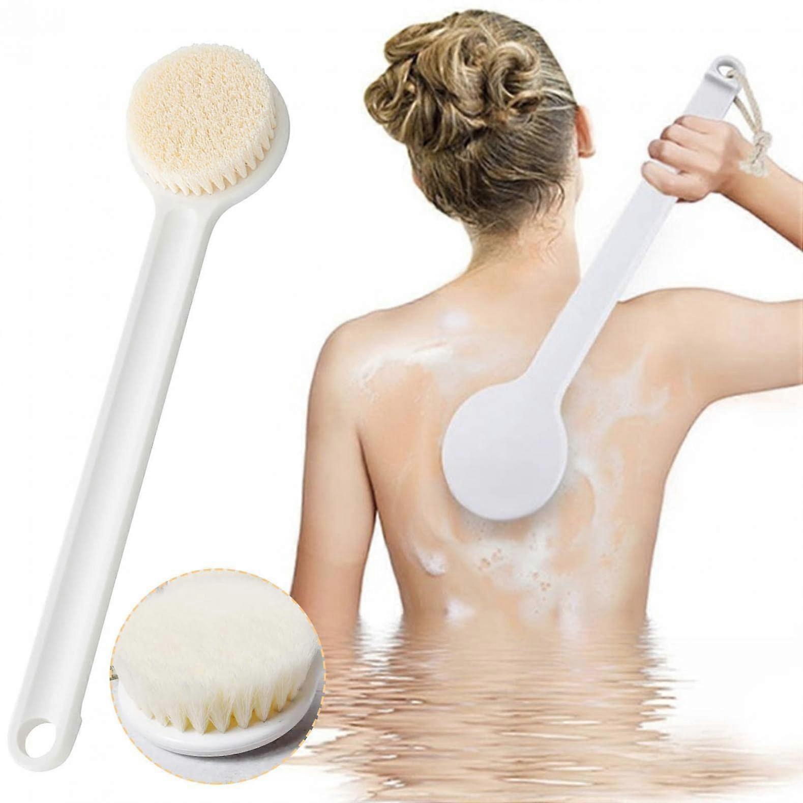 Long Handle Bath Brush for Back, Soft Shower Brush for Exfoliating, Lightweight Back Scrubber