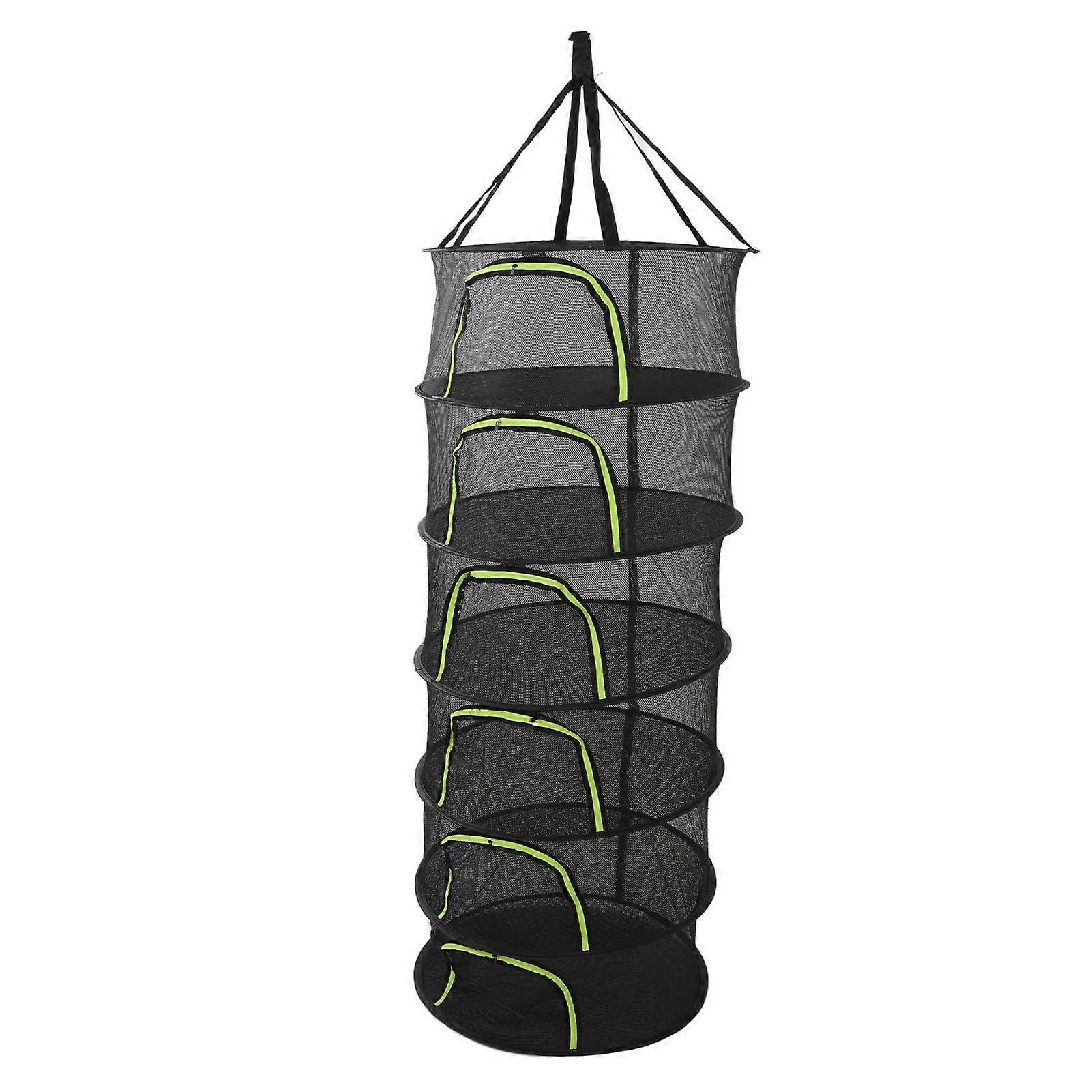 6 Layer Herb Drying Rack with Foldable Mesh Design, BirdProof Closure, 60cm Diameter