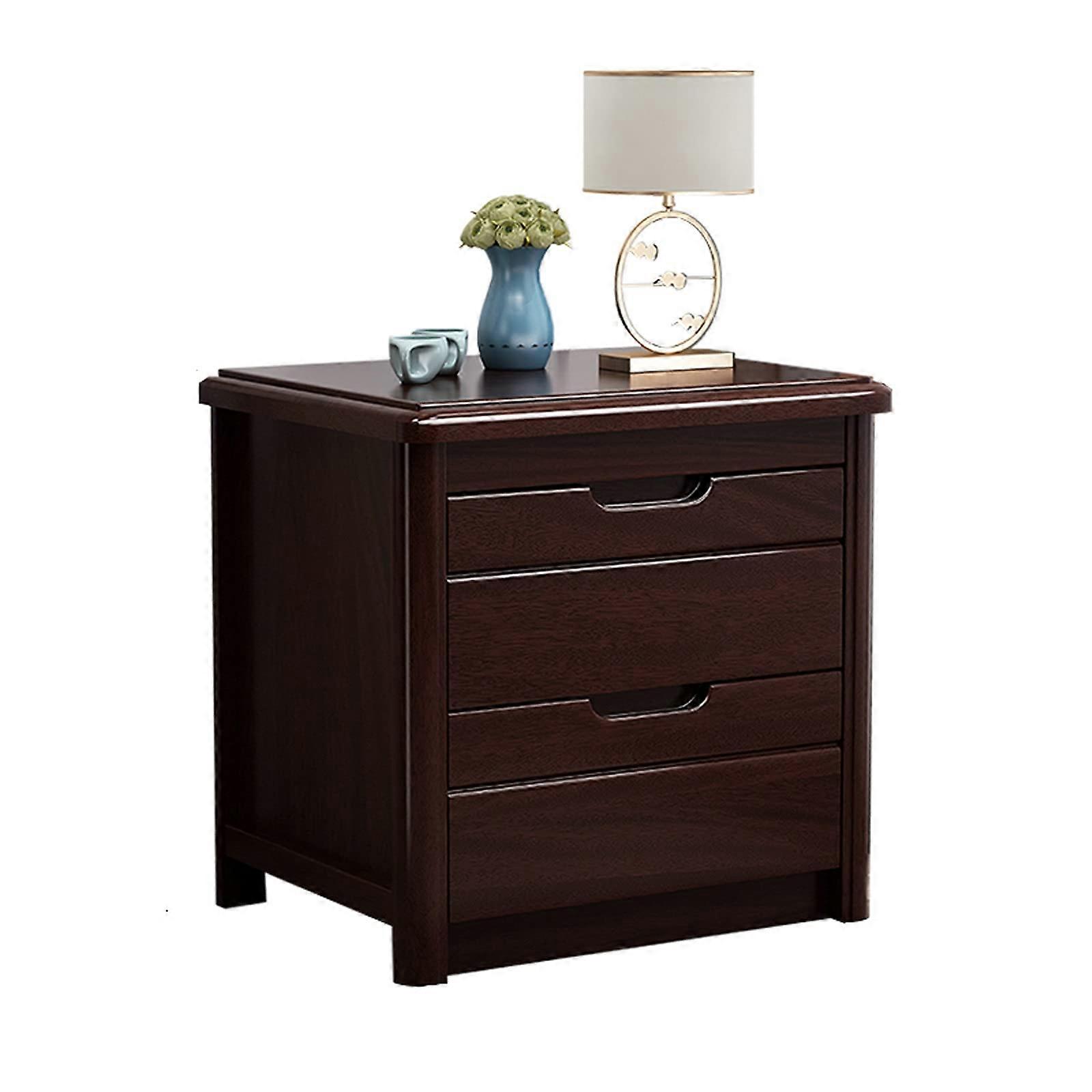 Chinese Style Wooden Bedside Table Nightstand with Multifunctional Storage for Small Spaces