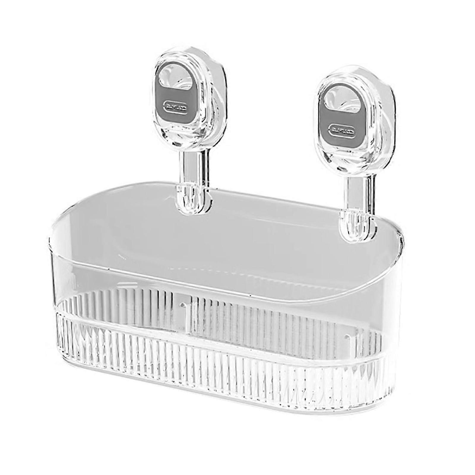 Bathroom Suction Storage Rack with Strong Suction Mount, Rustproof Wall Mounted Shower Organizer