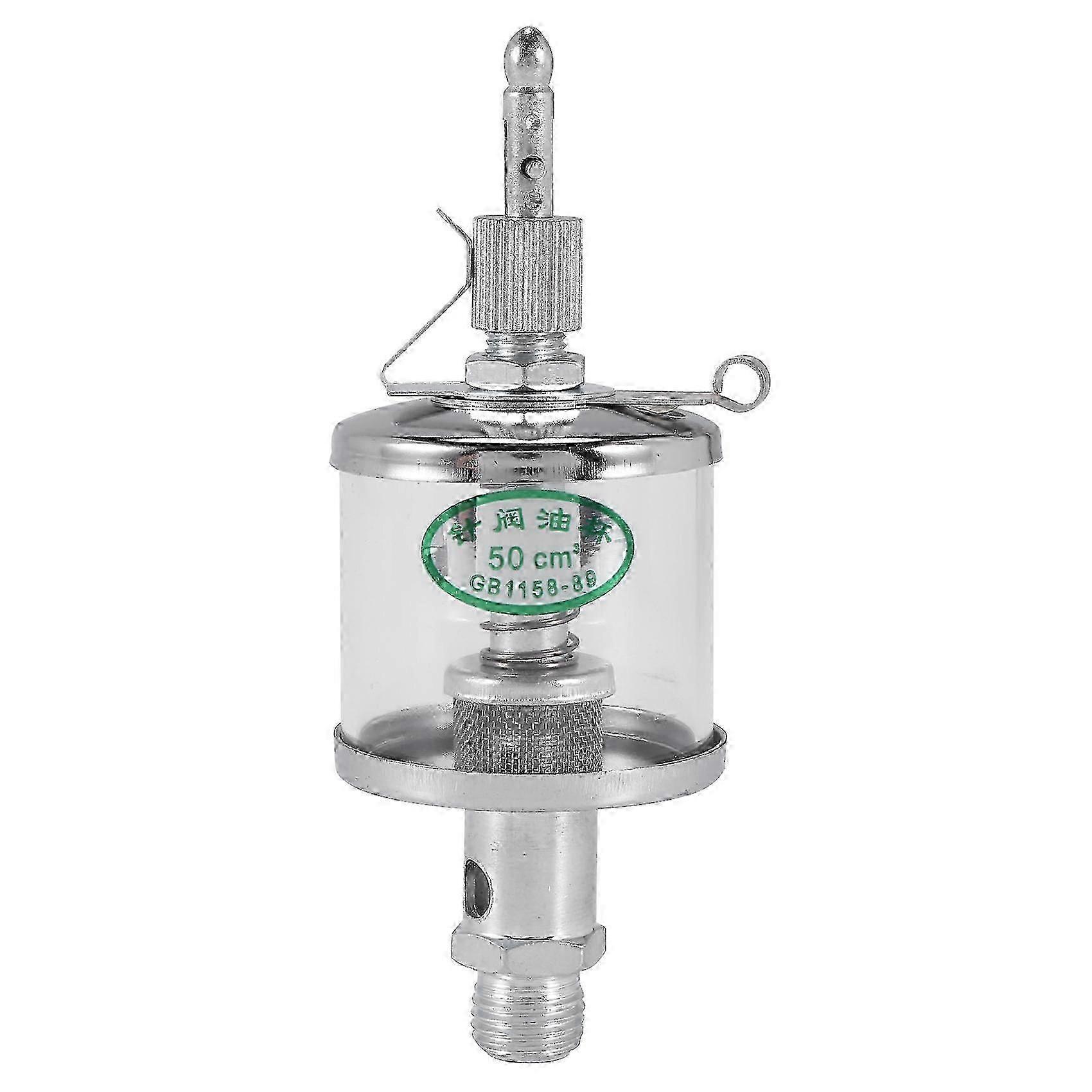 2026 50mL Engine Machine Lubricator Oil Drip Feed Oiler Clear+Silver