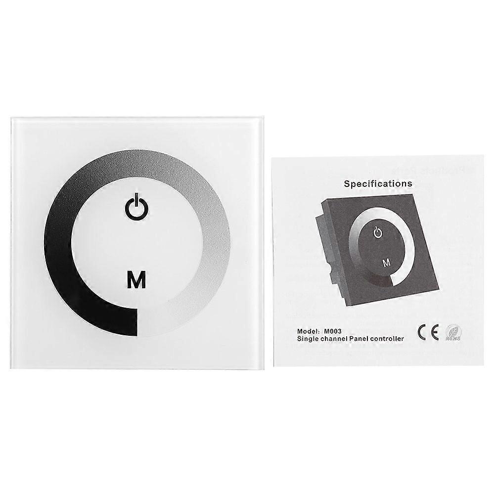 Single Color LED Touch Panel Controller Wall Mount Dimmer Switch for LED Strip Light, White
