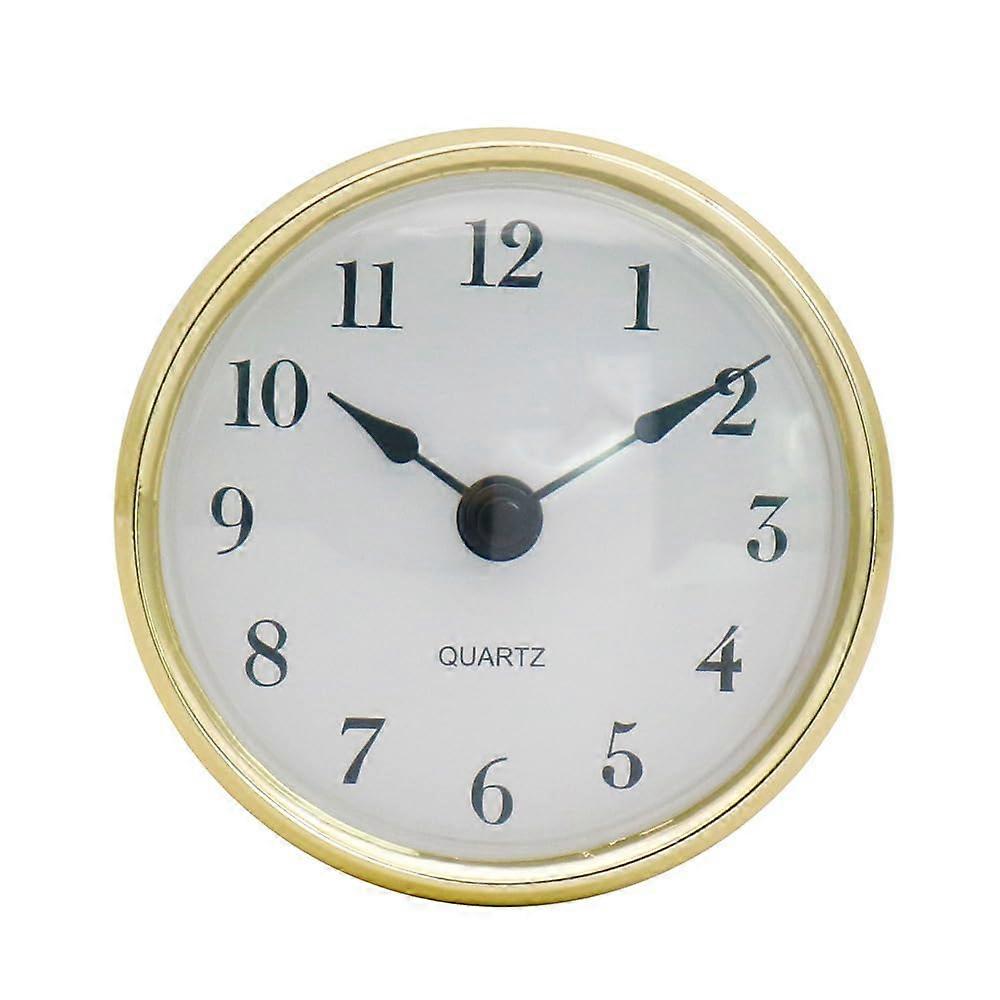3 Inch Clock Insert with Gold Rim, Easy Read Arabic Numerals, DIY Replacement Clock Face for Home