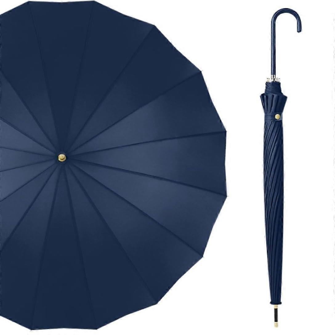 Windproof Umbrella with Large TwoPerson Coverage, Stormproof Waterproof Sun Protection, Black