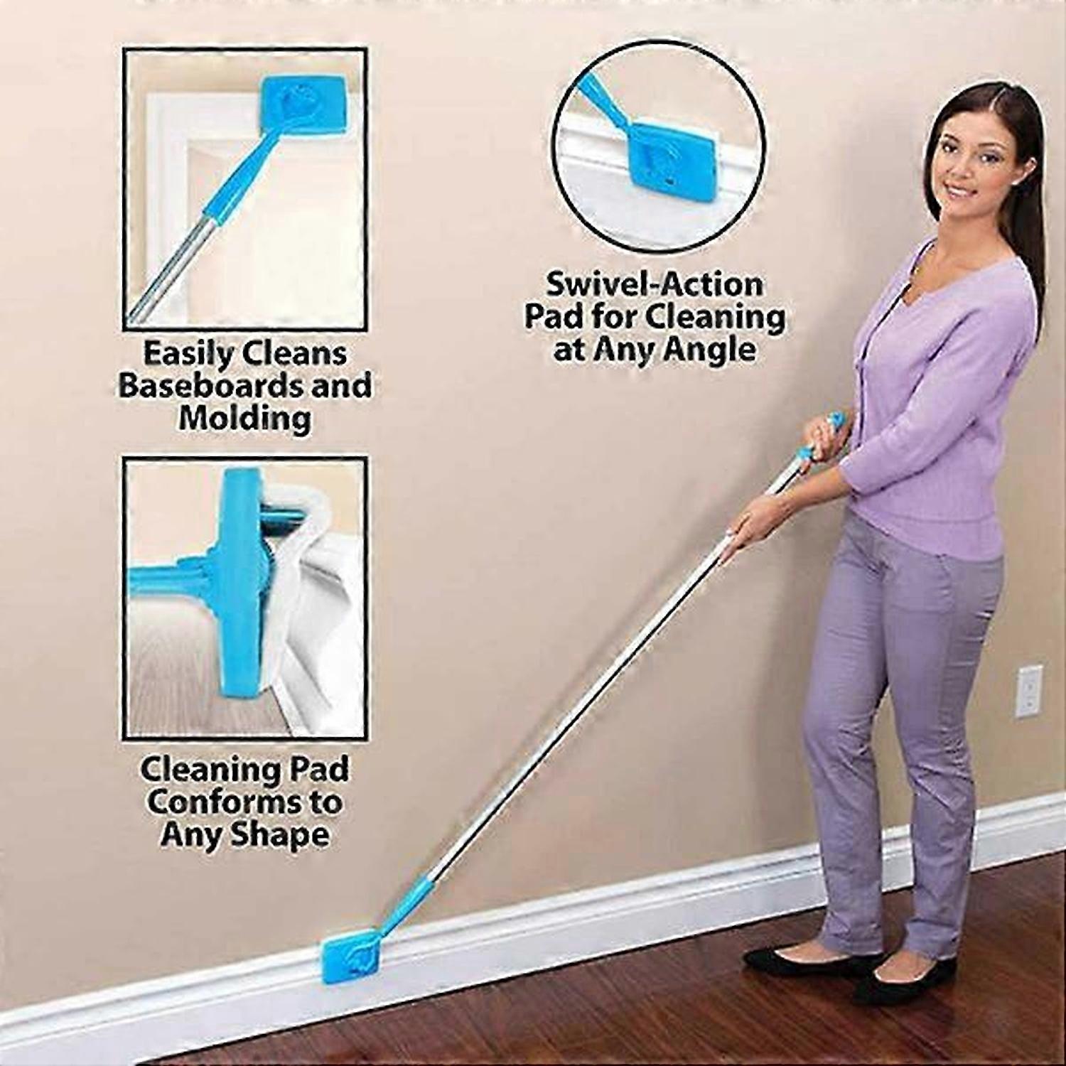 Adjustable Conforming Baseboard Cleaner Tool Long Handle Dust Brush for Home