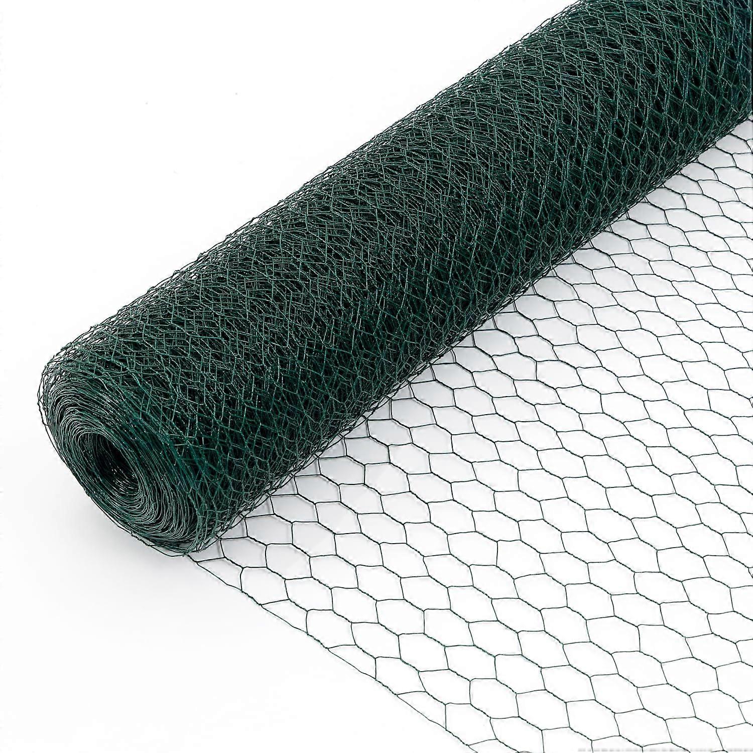 Large Galvanized Hexagonal Chicken Wire Fencing Roll, RustResistant Mesh for Garden and Coop