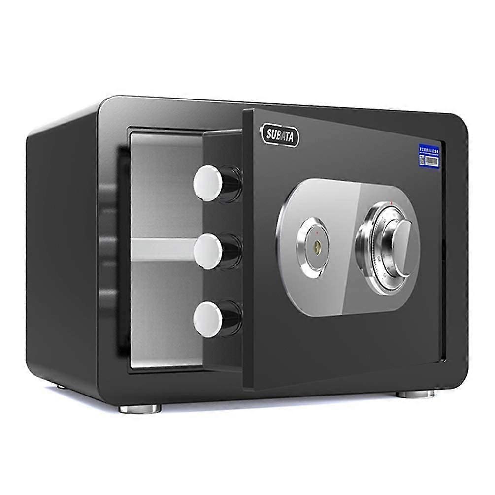 Fireproof Safe Box with Mechanical Code Lock, AntiTheft Steel Home Security, 25cm Black