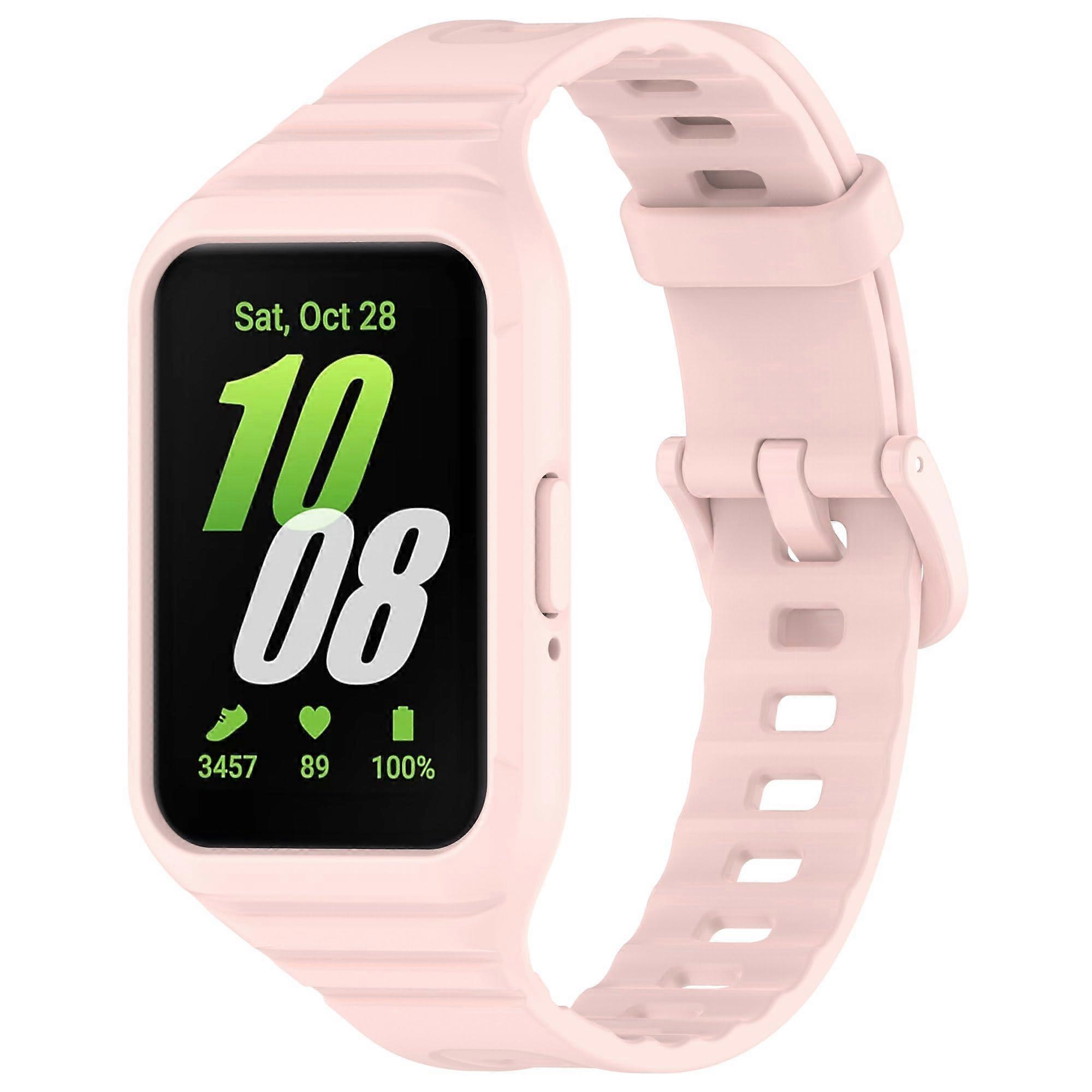 Silicone Band with Protective Case, Waterproof Sweatproof Replacement Strap for Samsung Galaxy Fit3