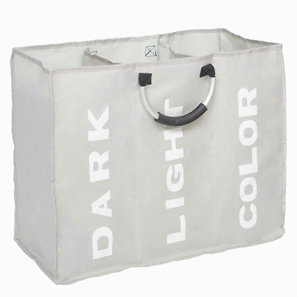 3 Sections Large Laundry Hamper, Laundry Bag Collapsible