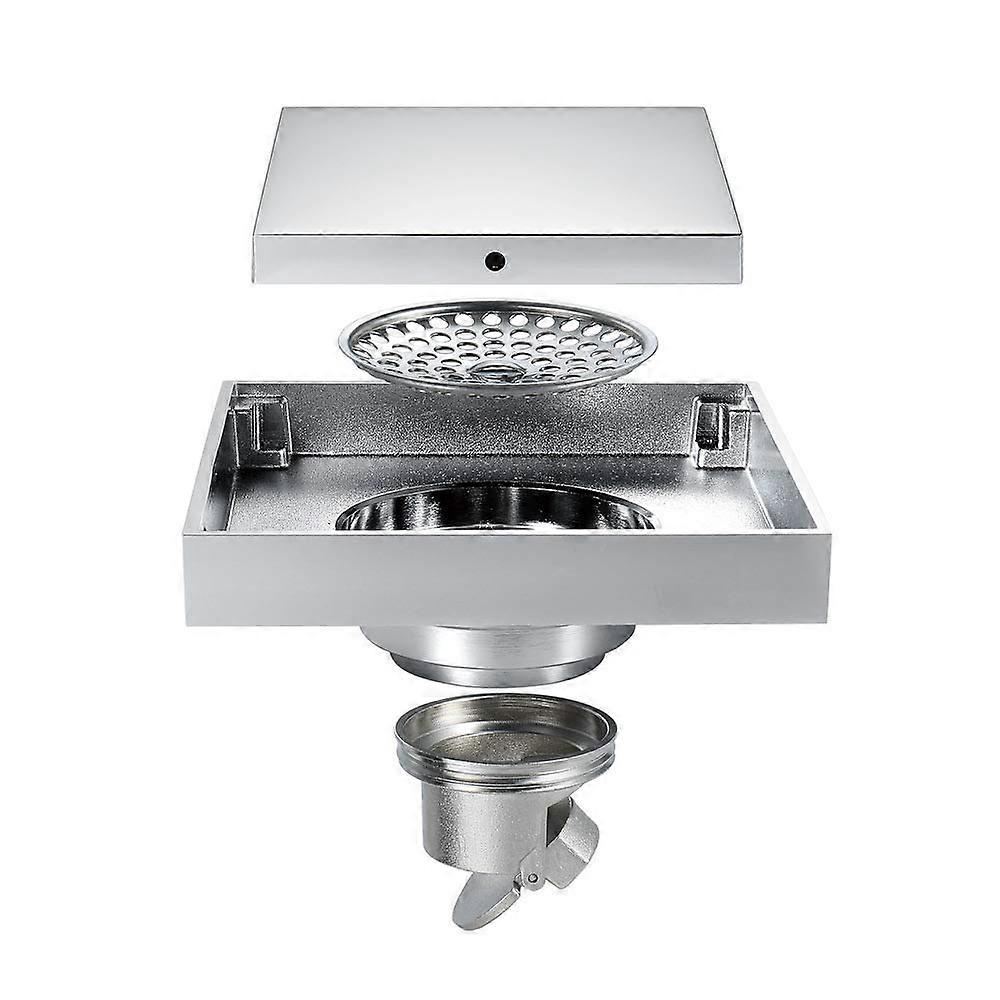 4.7 Inch Square Floor Drain Cover Brass Shower Drain Odor Blocking Insect Prevention Removable