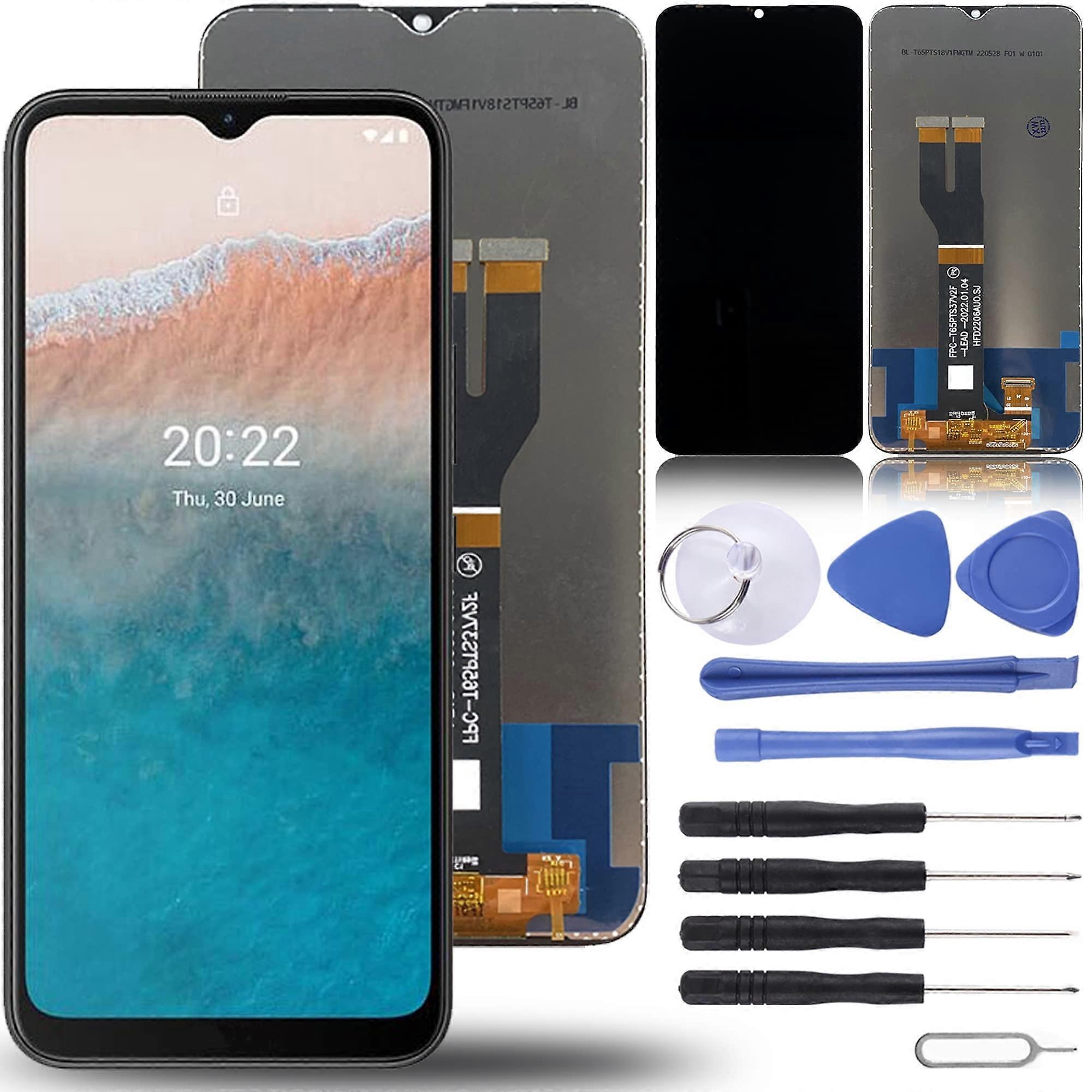 Screen Replacement LCD Touch Digitizer 6.52 Inch Black Lens No Frame with Tools for Nokia C21 Plus
