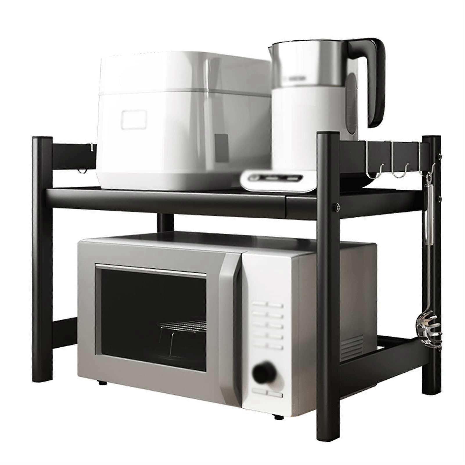 Desktop Printer Stand Double Layer Adjustable Shelf for Kitchen Microwave Rice Cooker Storage