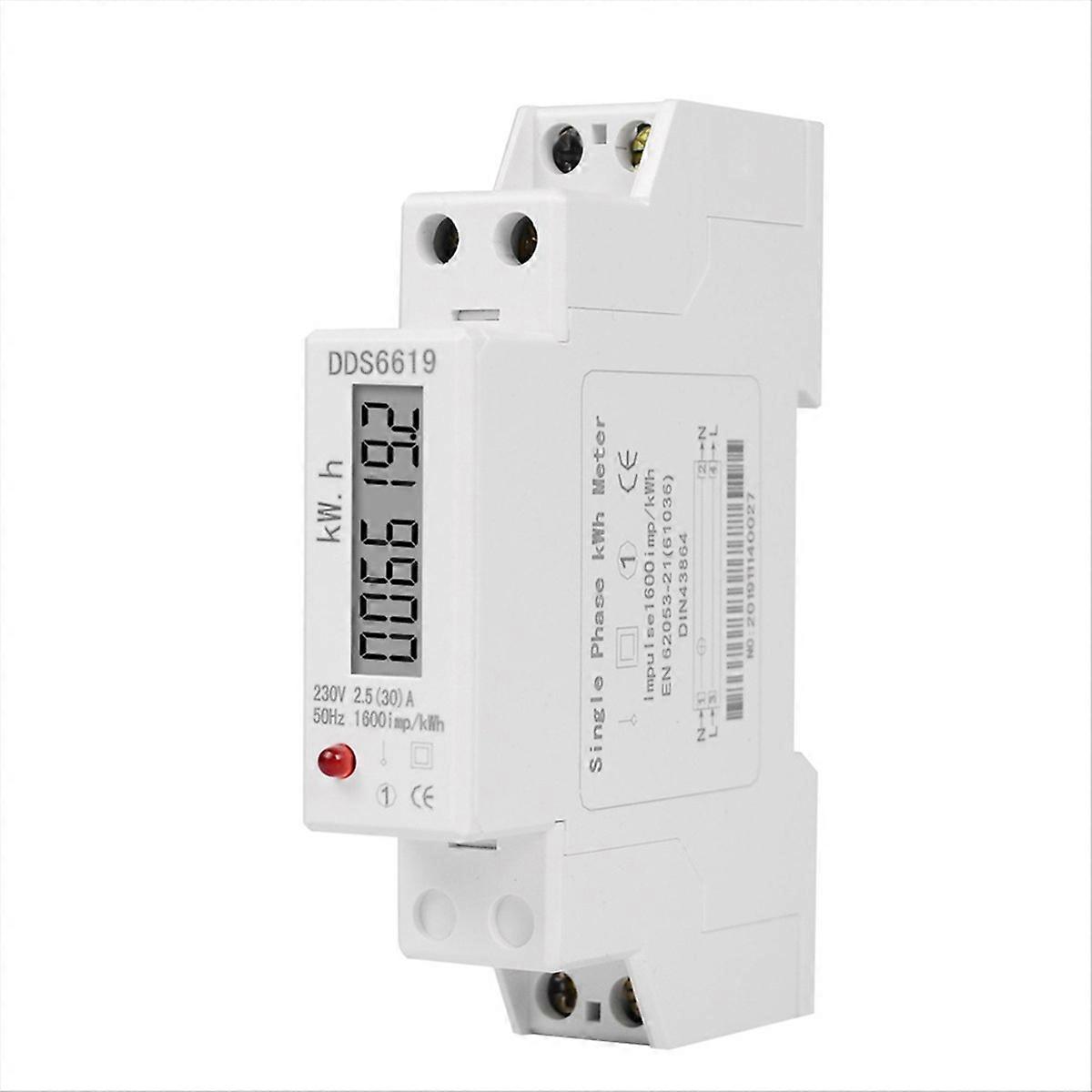  DDS6619-002 Rail Type Electric Energy Meter 1P 30A 230V